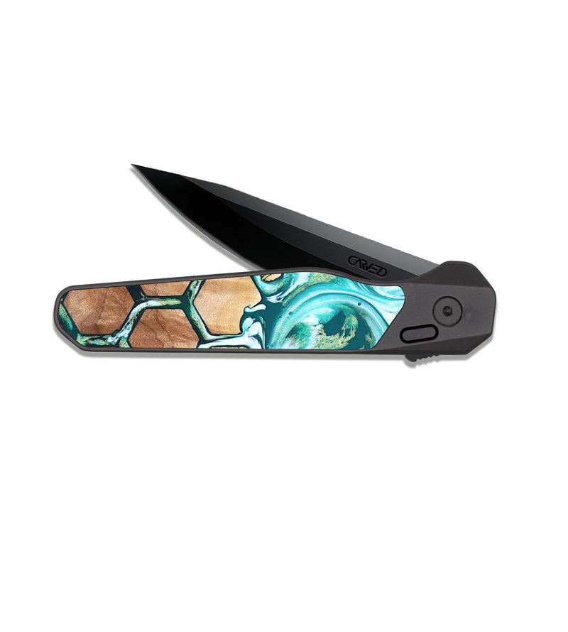 EDC Dark Slate Wood Pocket Knife - Kennith (Pattern, 819689)