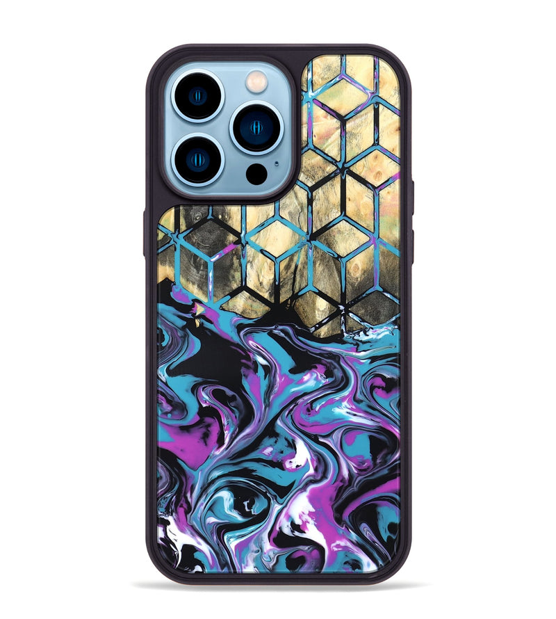 iPhone 14 Pro Max Wood Phone Case - Kayden (Neon, 819694)