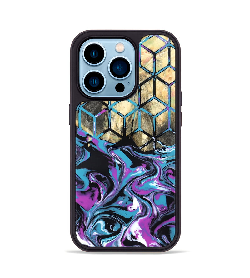 iPhone 14 Pro Wood Phone Case - Kayden (Neon, 819694)