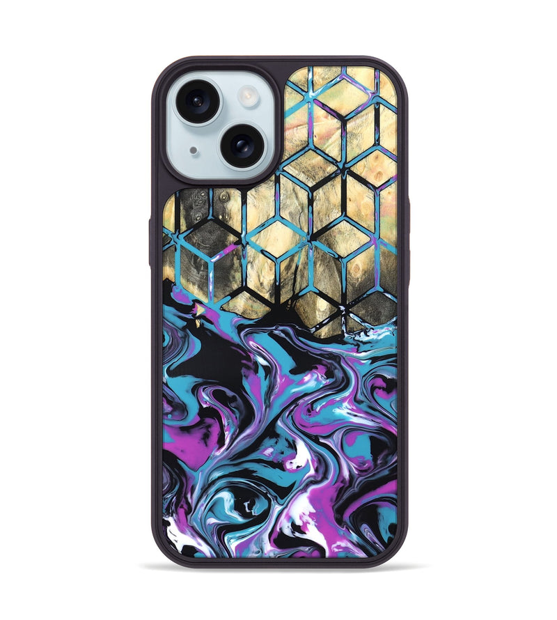 iPhone 15 Wood Phone Case - Kayden (Neon, 819694)