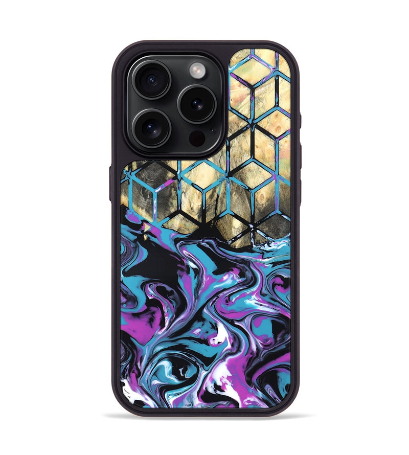iPhone 15 Pro Wood Phone Case - Kayden (Neon, 819694)