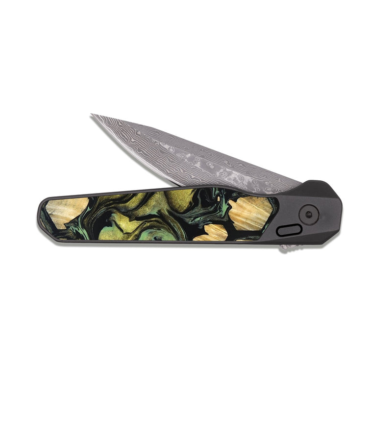 EDC Dark Damascus Wood Pocket Knife - Avianna (Pattern, 819702)
