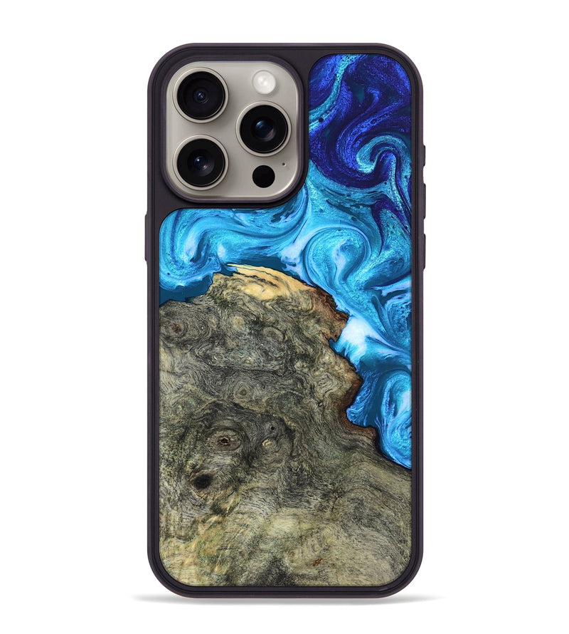 iPhone 15 Pro Max Wood Phone Case - Alda (Blue, 819706)