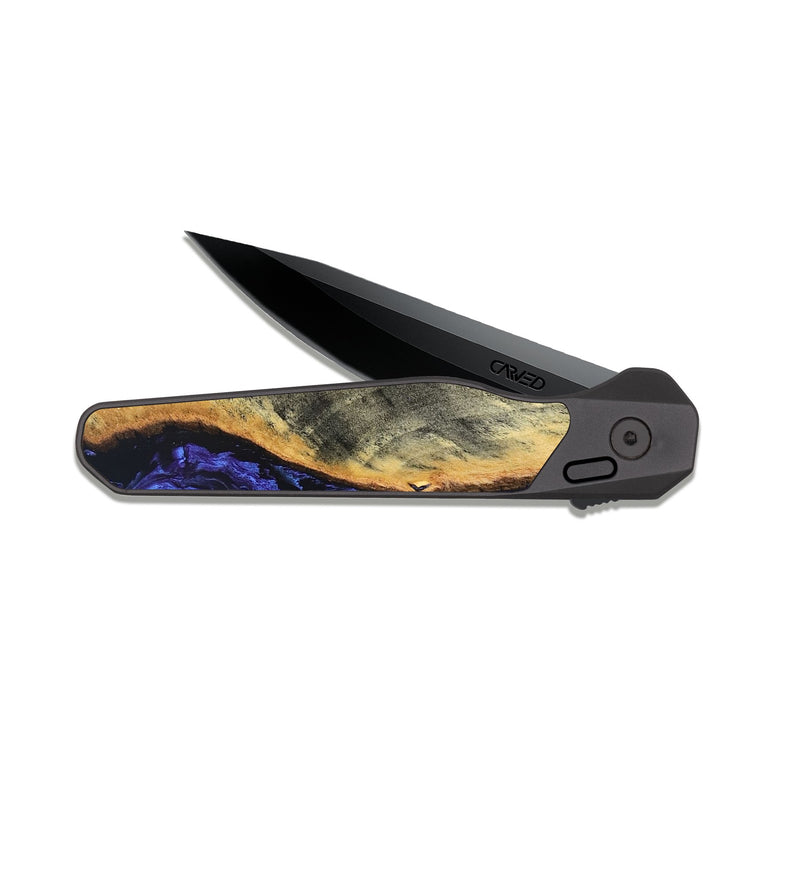 EDC Dark Slate Wood Pocket Knife - Tomeka (Purple, 819707)