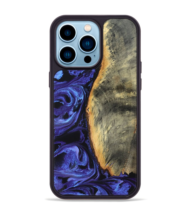 iPhone 14 Pro Max Wood Phone Case - Tomeka (Purple, 819707)