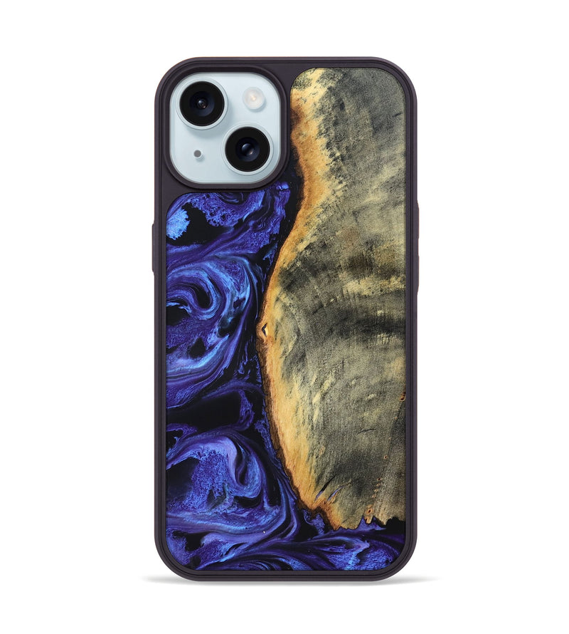 iPhone 15 Wood Phone Case - Tomeka (Purple, 819707)