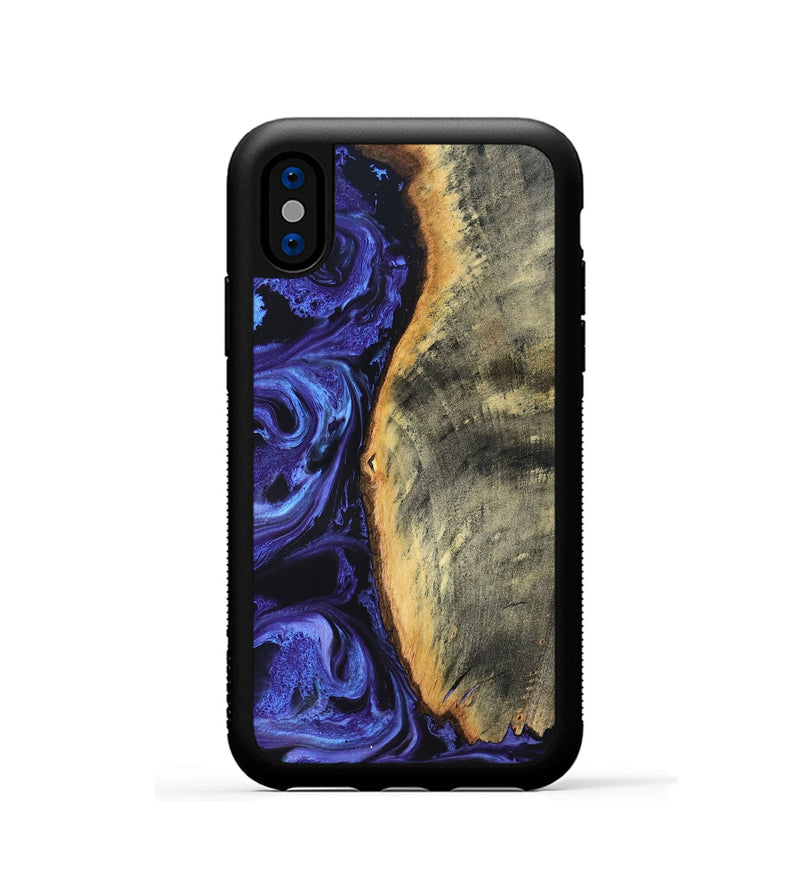 iPhone Xs Wood Phone Case - Tomeka (Purple, 819707)