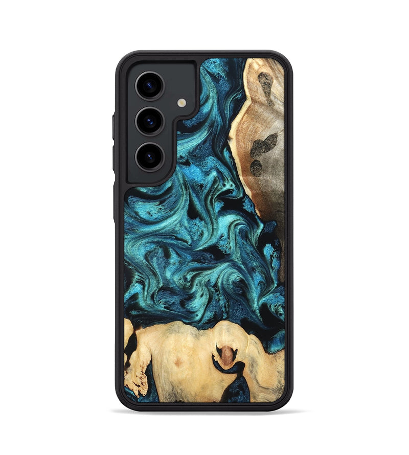 Galaxy S24 Wood Phone Case - Mavis (Blue, 819708)