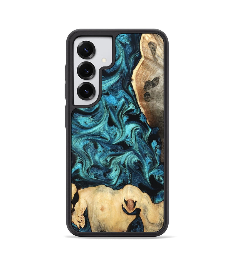 Galaxy S25 Wood Phone Case - Mavis (Blue, 819708)