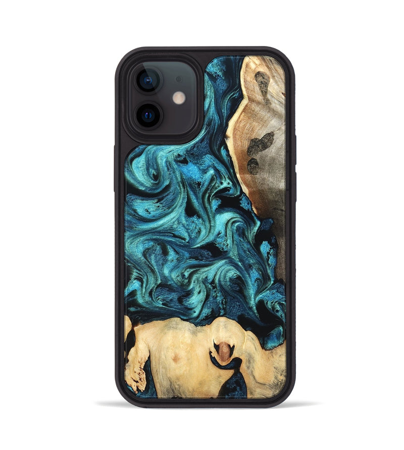iPhone 12 Wood Phone Case - Mavis (Blue, 819708)