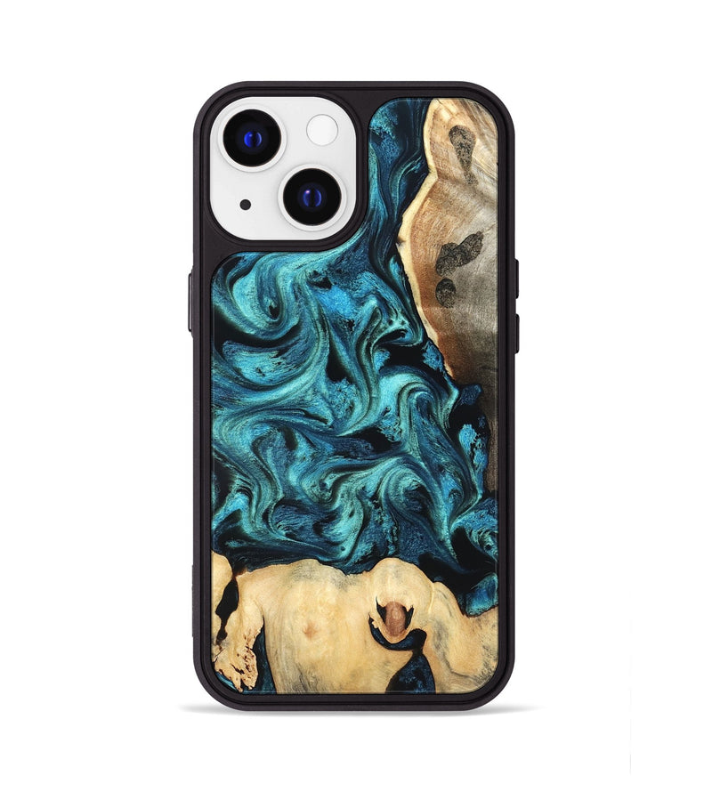 iPhone 13 Wood Phone Case - Mavis (Blue, 819708)