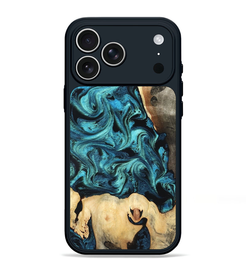 iPhone 17 Pro Max Wood Phone Case - Mavis (Blue, 819708)