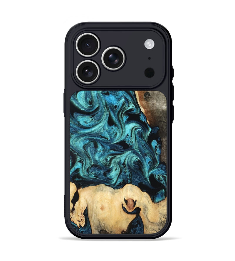 iPhone 17 Pro Wood Phone Case - Mavis (Blue, 819708)
