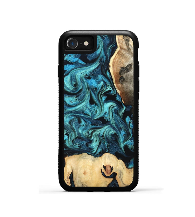 iPhone SE Wood Phone Case - Mavis (Blue, 819708)