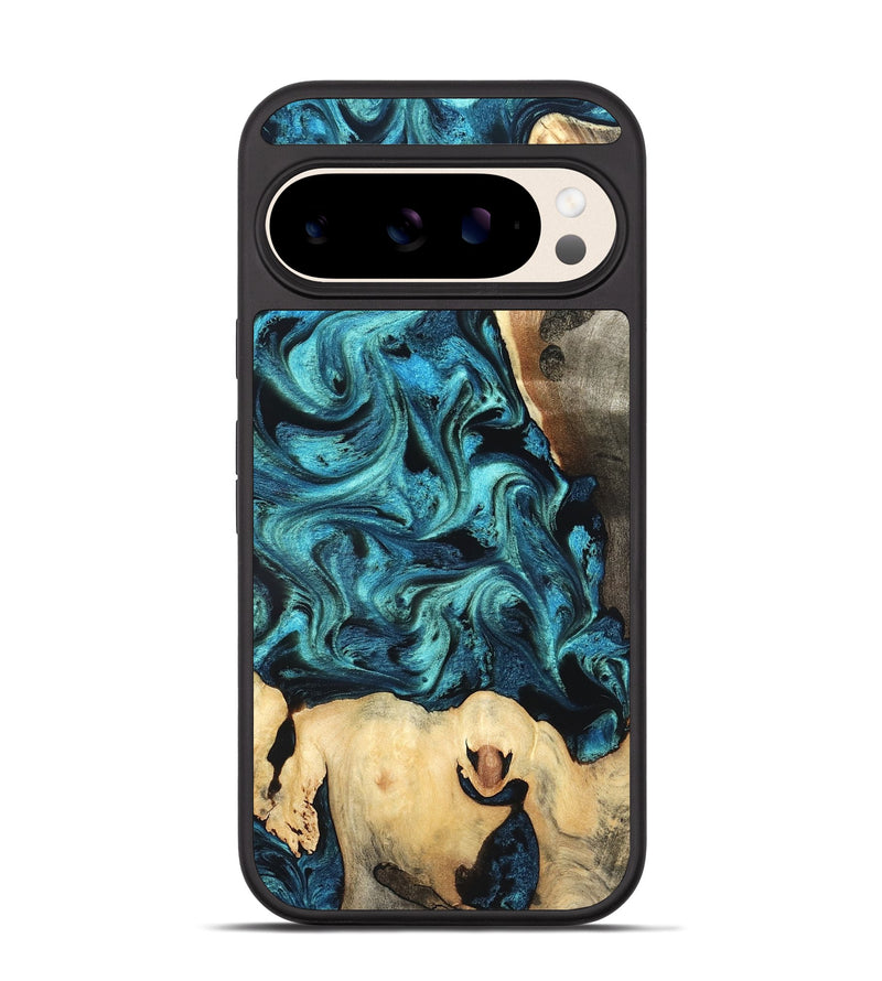 Pixel 10 Pro Wood Phone Case - Mavis (Blue, 819708)