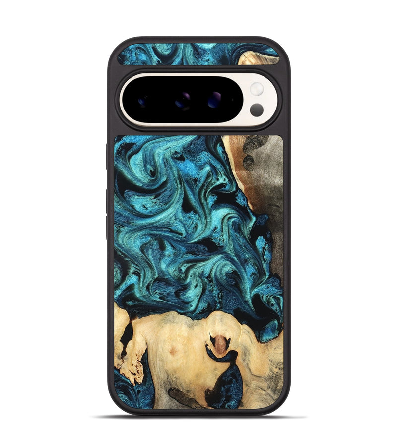Pixel 9 Wood Phone Case - Mavis (Blue, 819708)
