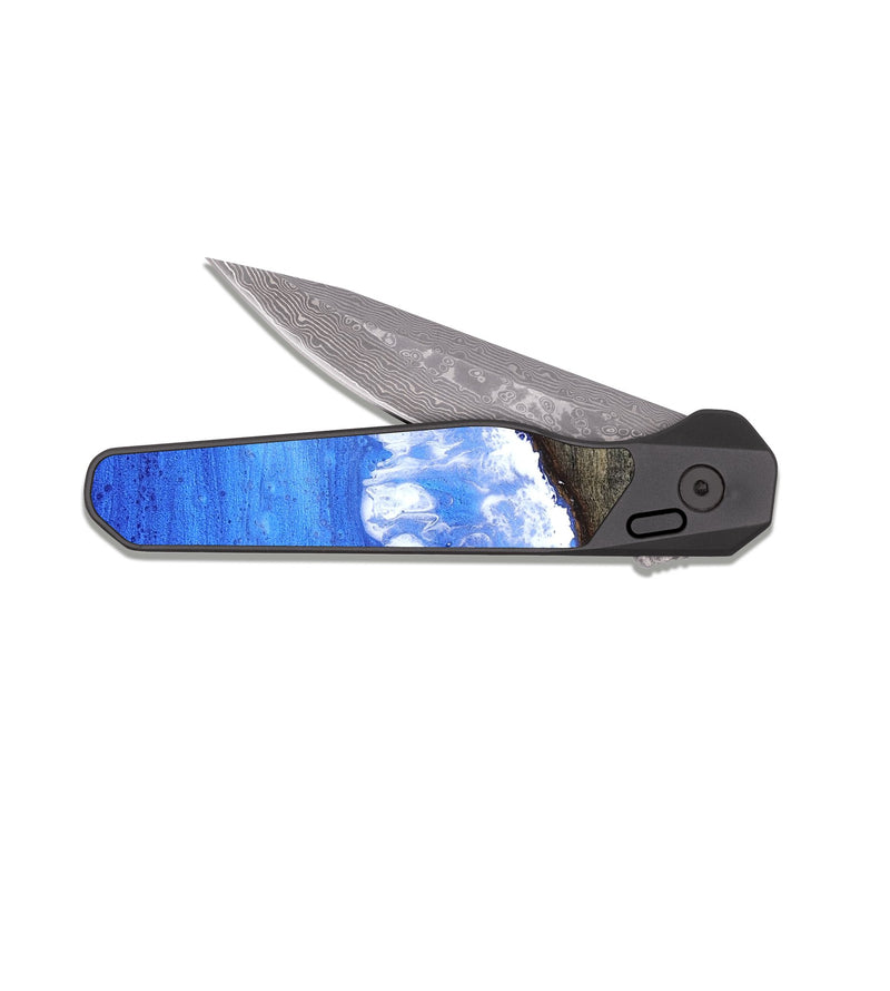EDC Dark Damascus Wood Pocket Knife - Pinkie (Coastal, 819718)