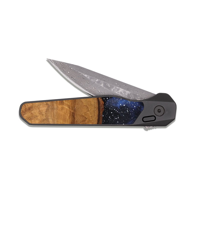 EDC Dark Damascus Wood Pocket Knife - Era (Cosmos, 819738)
