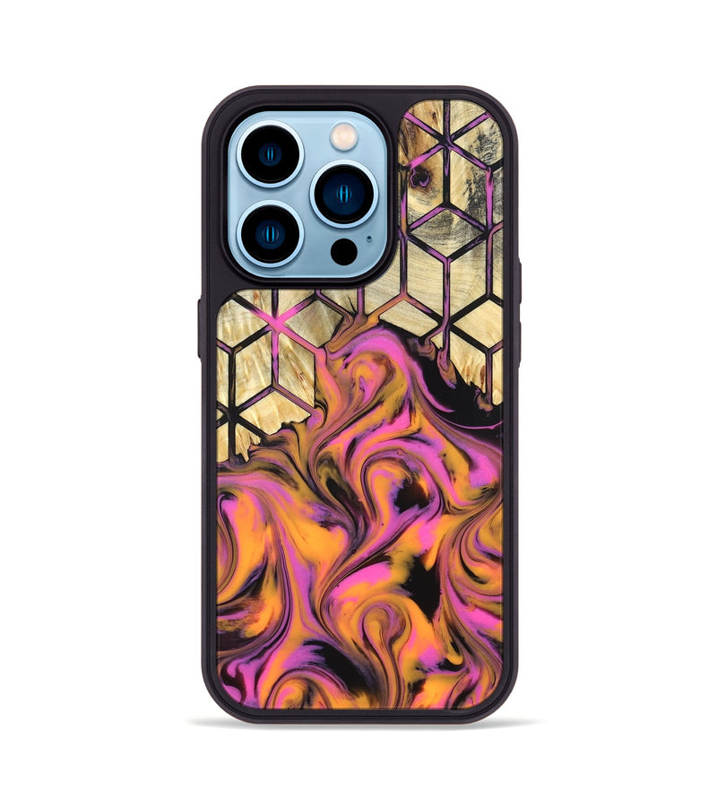 iPhone 14 Pro Wood Phone Case - Una (Neon, 819749)