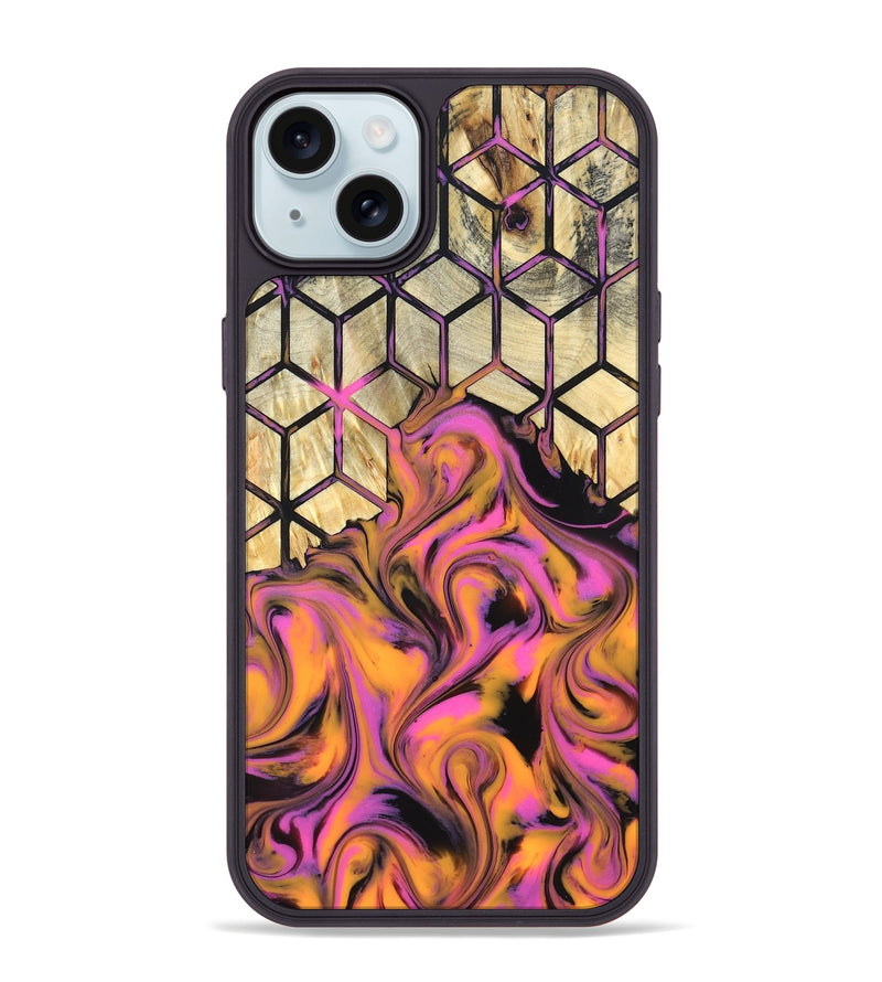iPhone 15 Plus Wood Phone Case - Una (Neon, 819749)