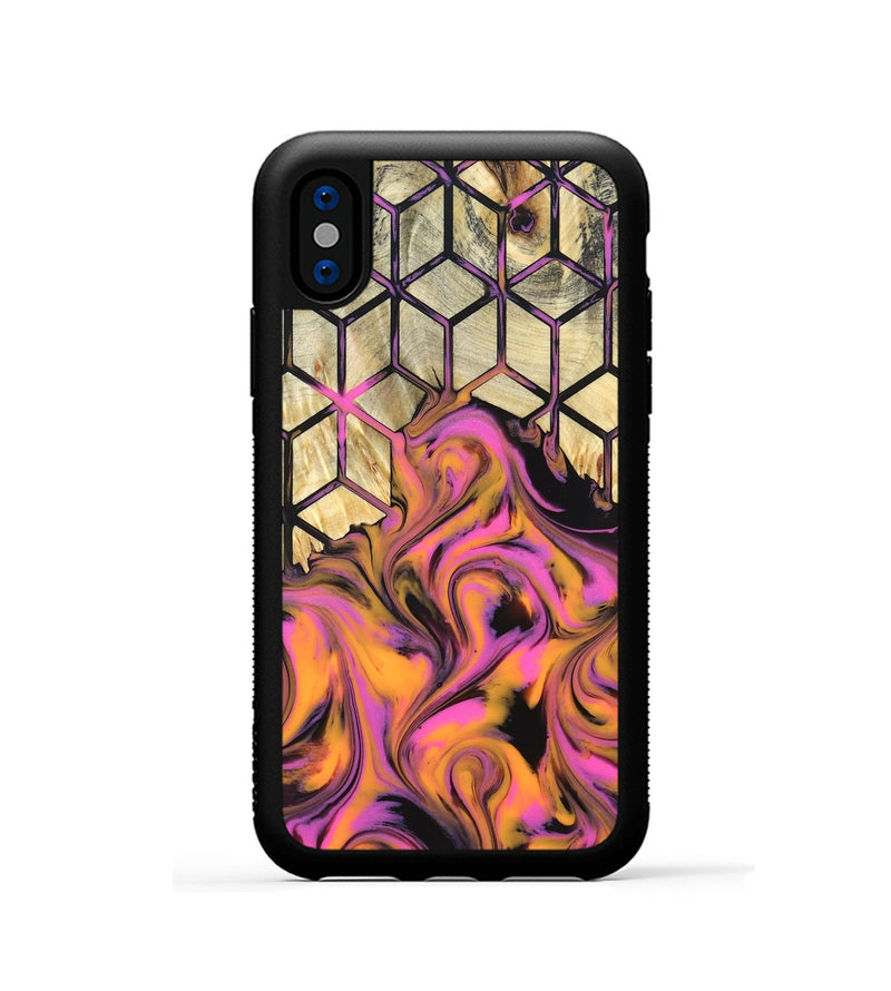 iPhone Xs Wood Phone Case - Una (Neon, 819749)