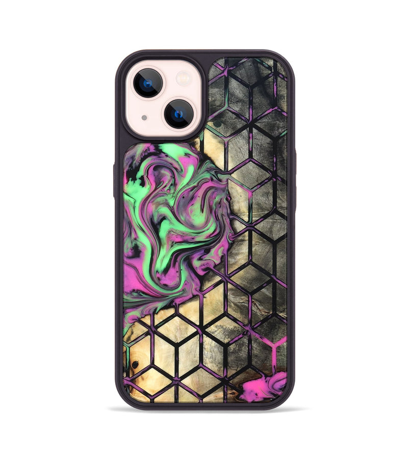 iPhone 14 Wood Phone Case - Andria (Neon, 819752)
