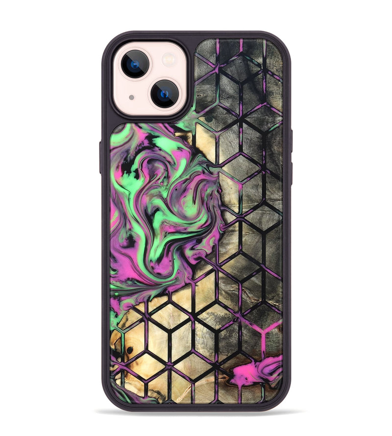 iPhone 14 Plus Wood Phone Case - Andria (Neon, 819752)