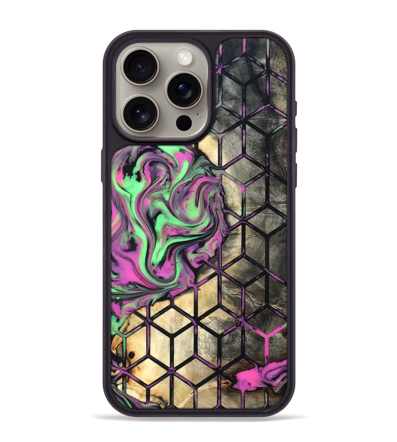 iPhone 15 Pro Max Wood Phone Case - Andria (Neon, 819752)