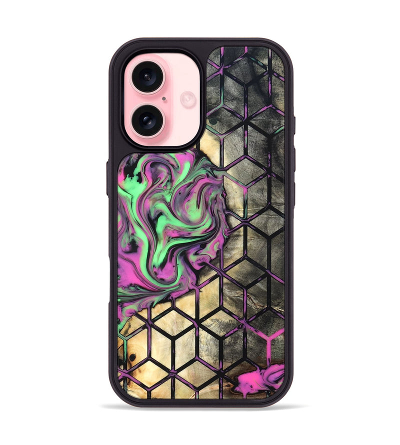 iPhone 16 Wood Phone Case - Andria (Neon, 819752)