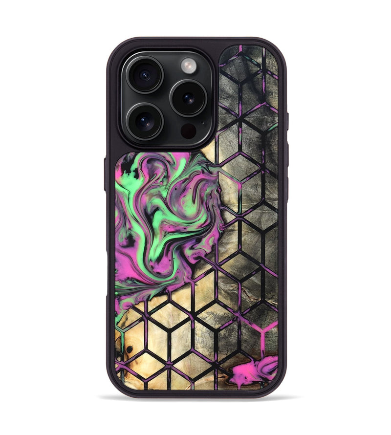iPhone 16 Pro Wood Phone Case - Andria (Neon, 819752)