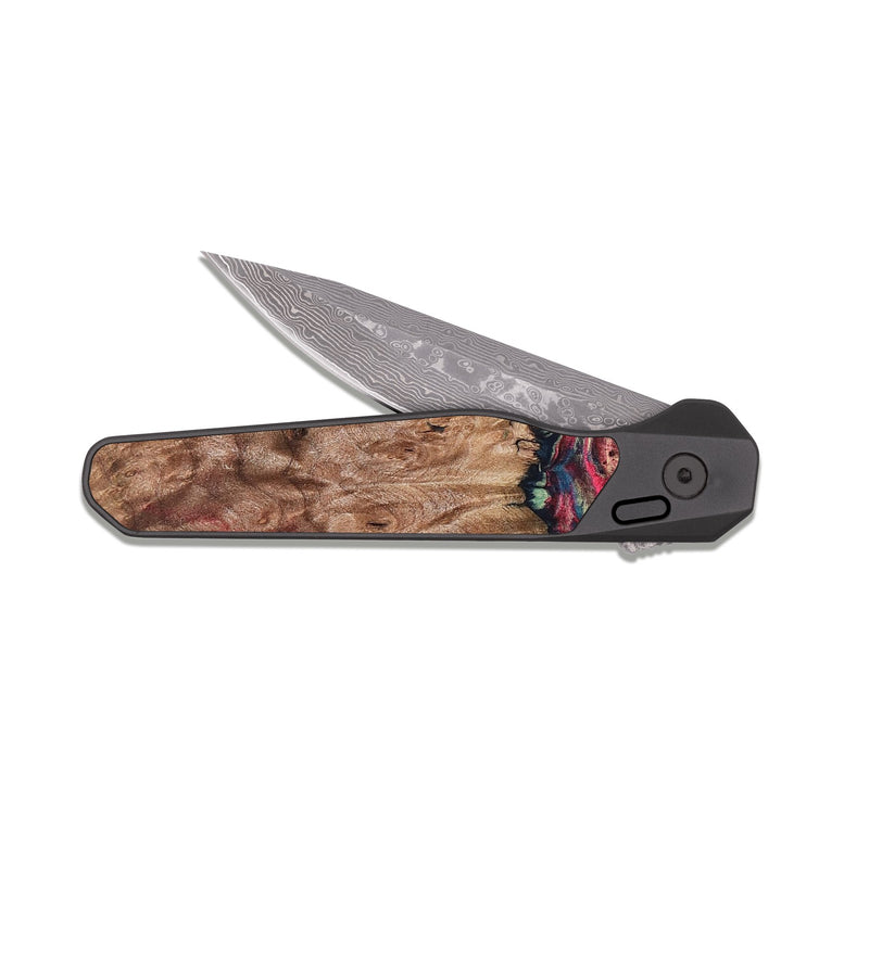 EDC Dark Damascus Wood Pocket Knife - Blanch (Red, 819755)