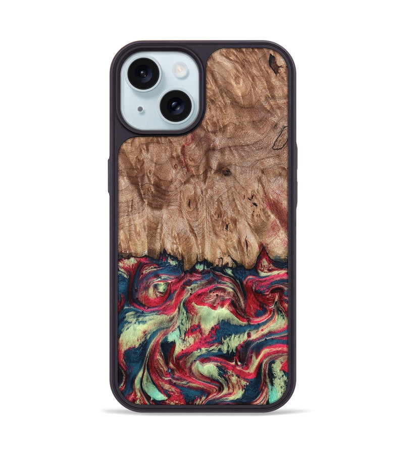 iPhone 15 Wood Phone Case - Blanch (Red, 819755)