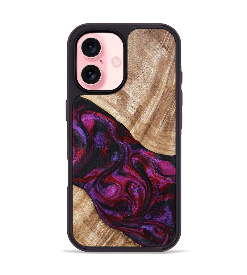 iPhone 16 Wood Phone Case - Margot (Red, 819756)