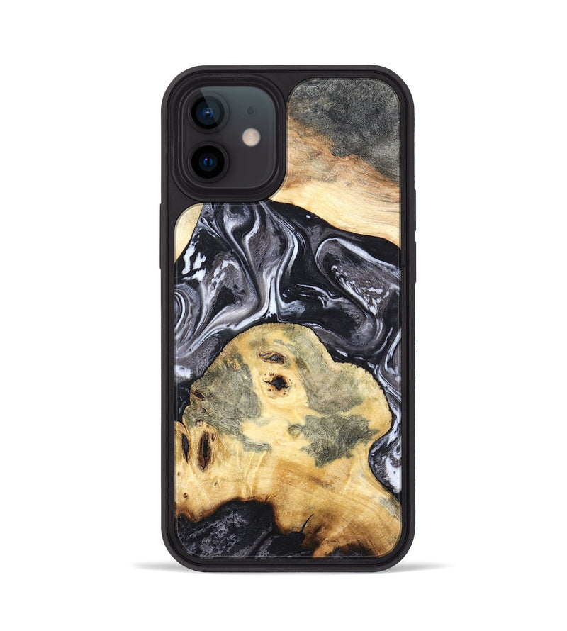 iPhone 12 Wood Phone Case - Odis (Black & White, 819757)