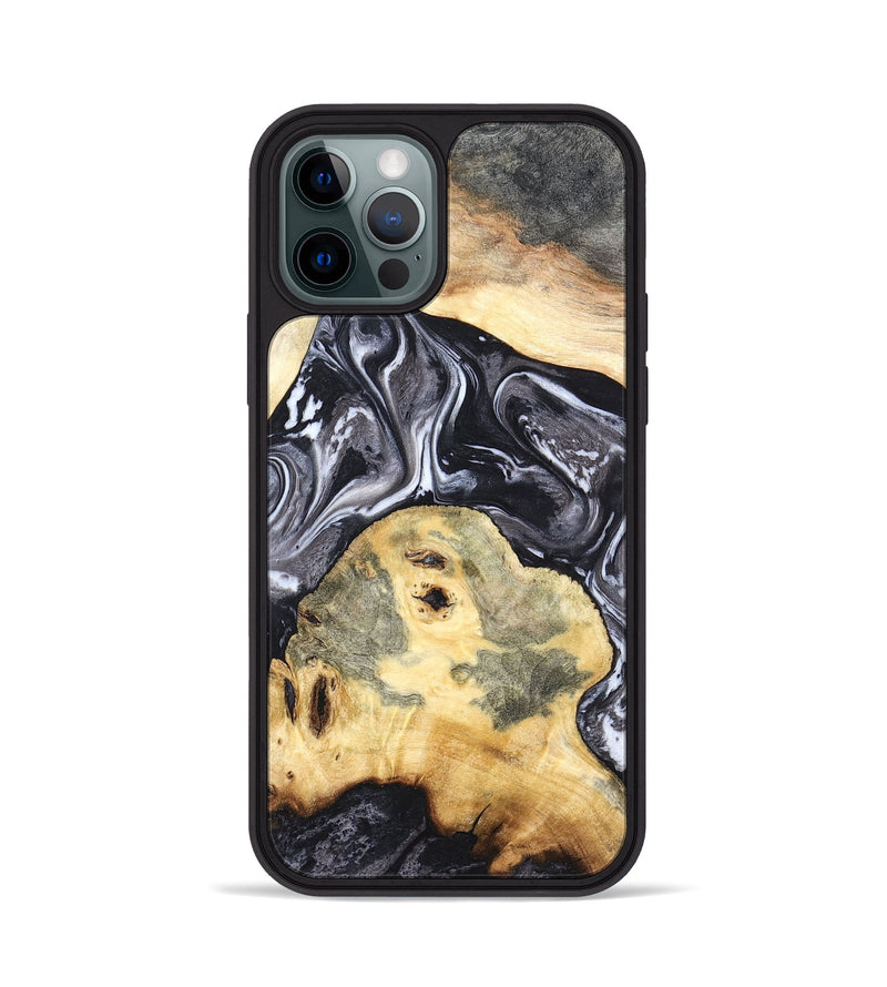 iPhone 12 Pro Wood Phone Case - Odis (Black & White, 819757)