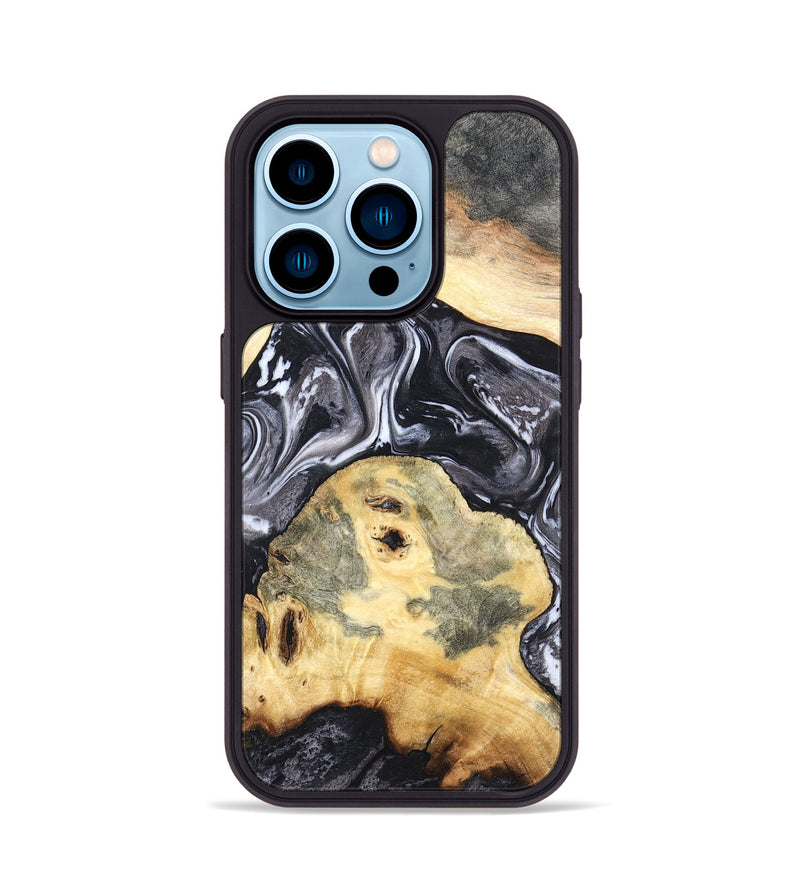 iPhone 14 Pro Wood Phone Case - Odis (Black & White, 819757)