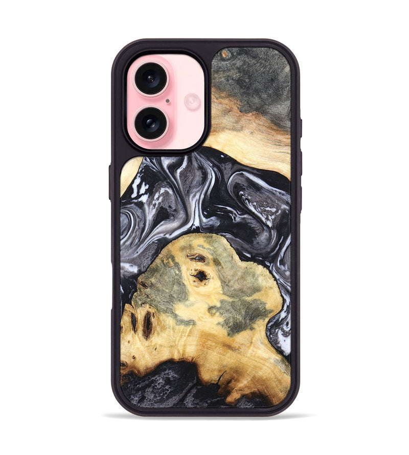 iPhone 16 Wood Phone Case - Odis (Black & White, 819757)