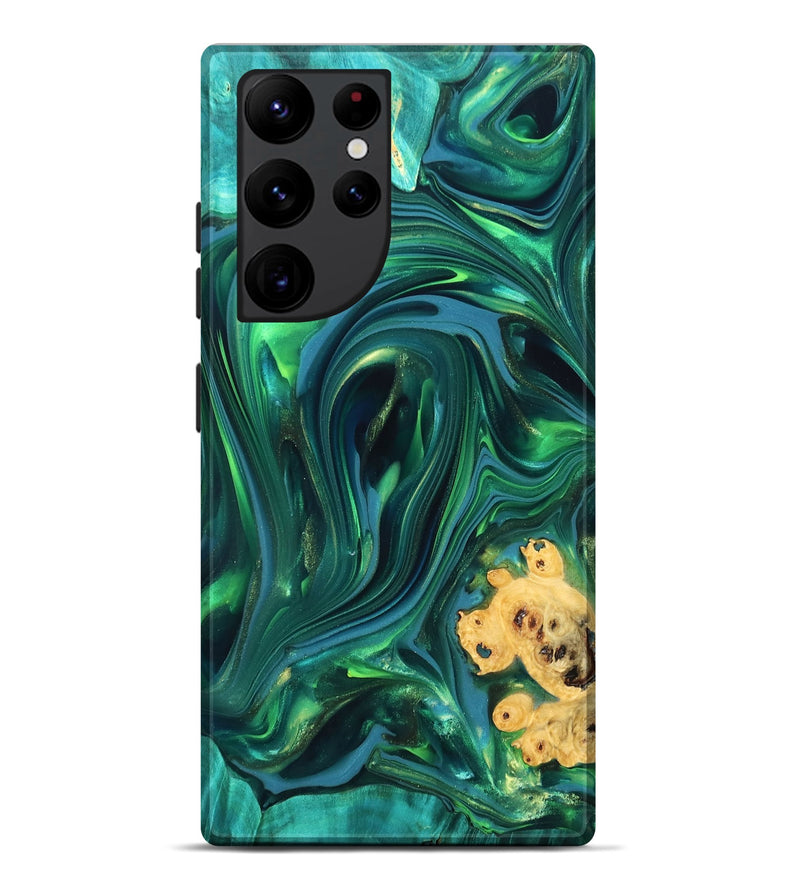 Galaxy S22 Ultra Wood Live Edge Phone Case - Ermias (Green, 819769)