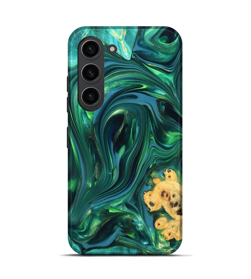 Galaxy S23 Wood Live Edge Phone Case - Ermias (Green, 819769)
