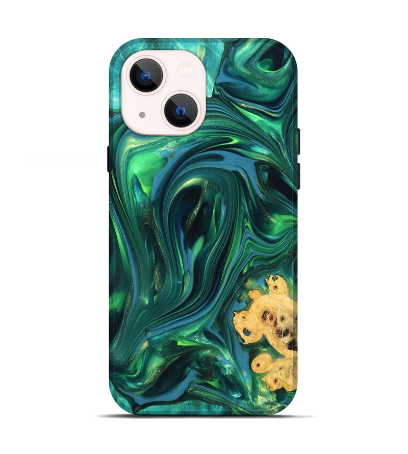 iPhone 13 Wood Live Edge Phone Case - Ermias (Green, 819769)
