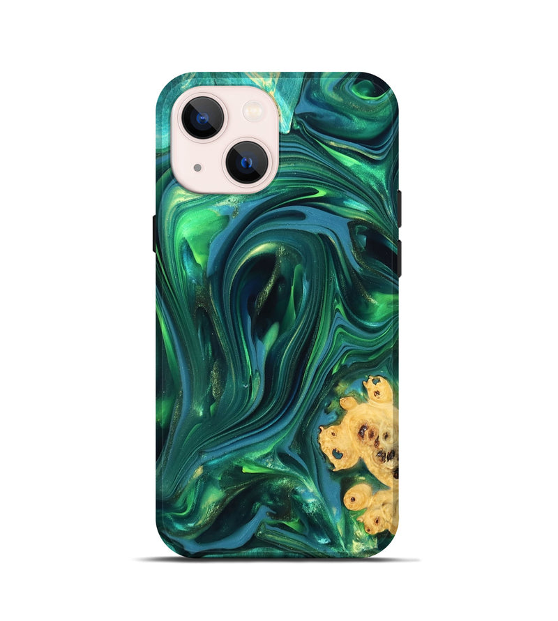 iPhone 13 mini Wood Live Edge Phone Case - Ermias (Green, 819769)