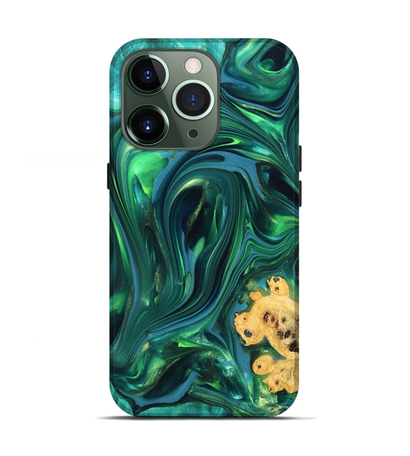 iPhone 13 Pro Wood Live Edge Phone Case - Ermias (Green, 819769)