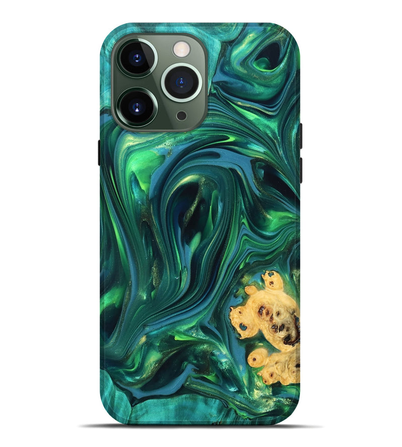 iPhone 13 Pro Max Wood Live Edge Phone Case - Ermias (Green, 819769)