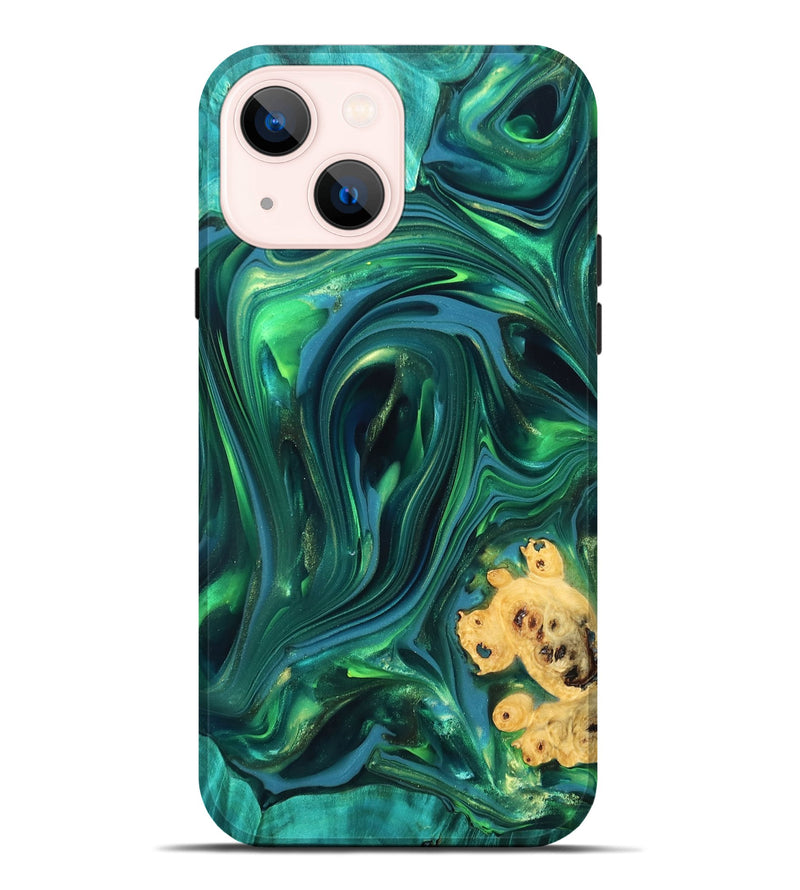 iPhone 14 Plus Wood Live Edge Phone Case - Ermias (Green, 819769)