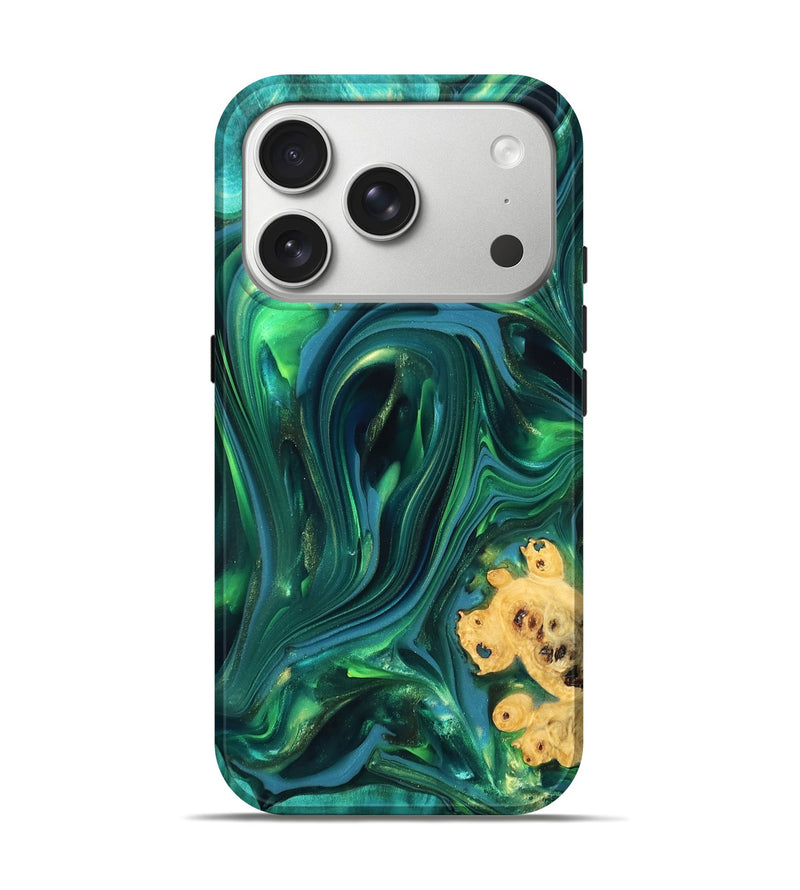 iPhone 17 Pro Wood Live Edge Phone Case - Ermias (Green, 819769)