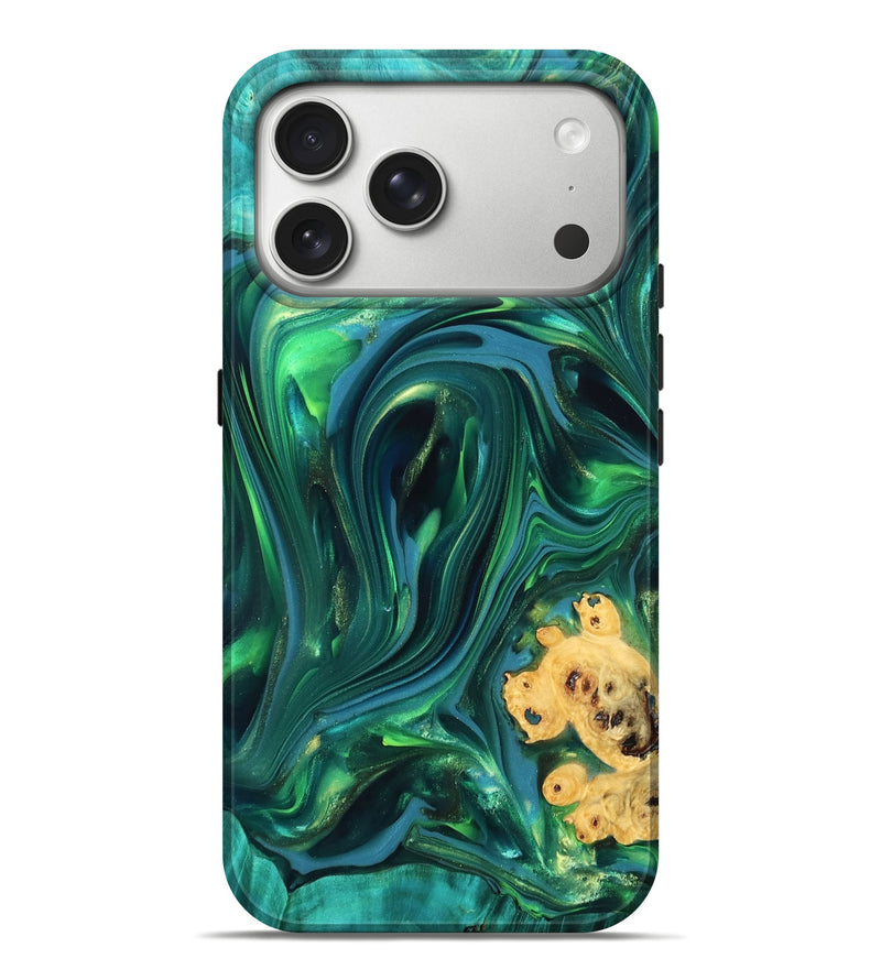 iPhone 17 Pro Max Wood Live Edge Phone Case - Ermias (Green, 819769)