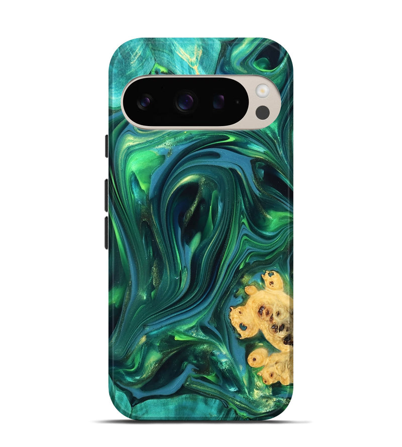 Pixel 9 Pro Wood Live Edge Phone Case - Ermias (Green, 819769)