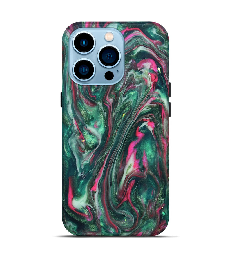 iPhone 14 Pro ResinArt Live Edge Phone Case - Kirstin (Neon, 819775)