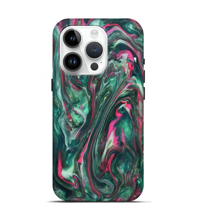 iPhone 15 Pro ResinArt Live Edge Phone Case - Kirstin (Neon, 819775)