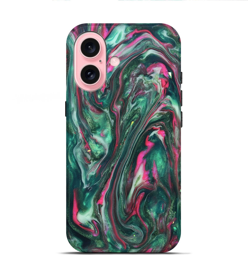 iPhone 16 ResinArt Live Edge Phone Case - Kirstin (Neon, 819775)